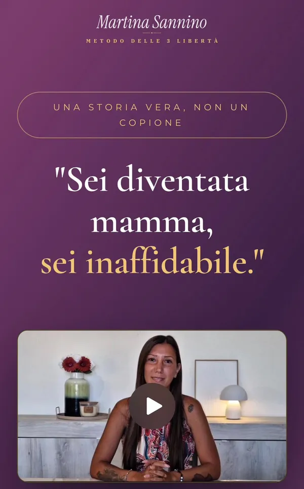 Anteprima dal cellulare del sito Martina Sannino